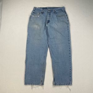 Vintage Levis Jeans 550 Sz 33x29 Light Wash Relaxed Fit Straight Leg Distressed